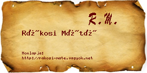 Rákosi Máté névjegykártya