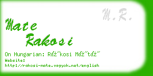 mate rakosi business card